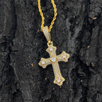 Cross Pendant Necklace Stainless Steel Full Pave