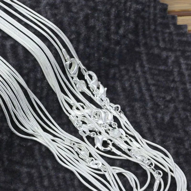 Silver-Tone Snake Chain Necklace — 1.2mm 80cm