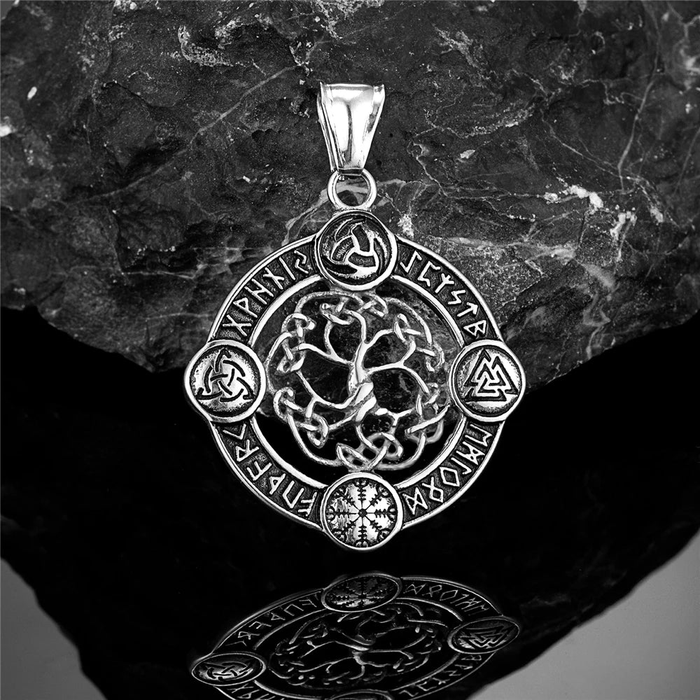 Norse Life Tree Pendant Necklace — Gold-Tone