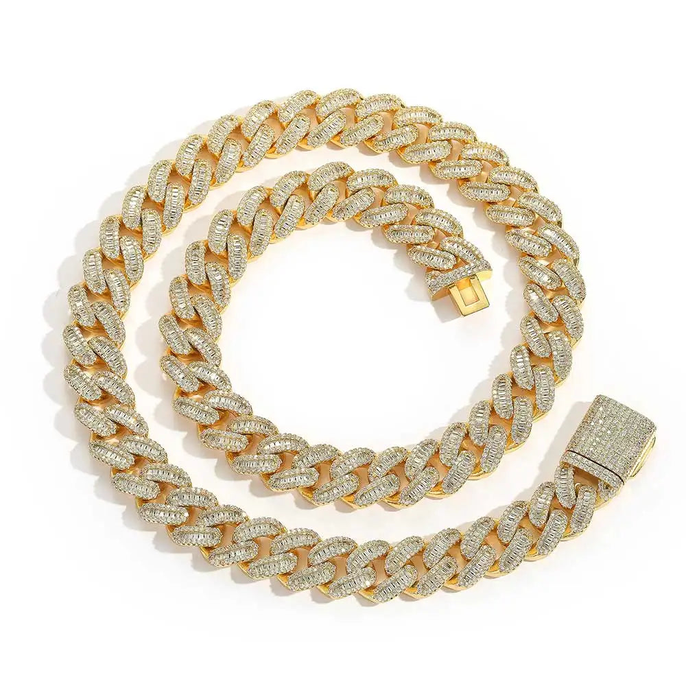 Iced Out Cuban Necklace Stainless Steel 15MM