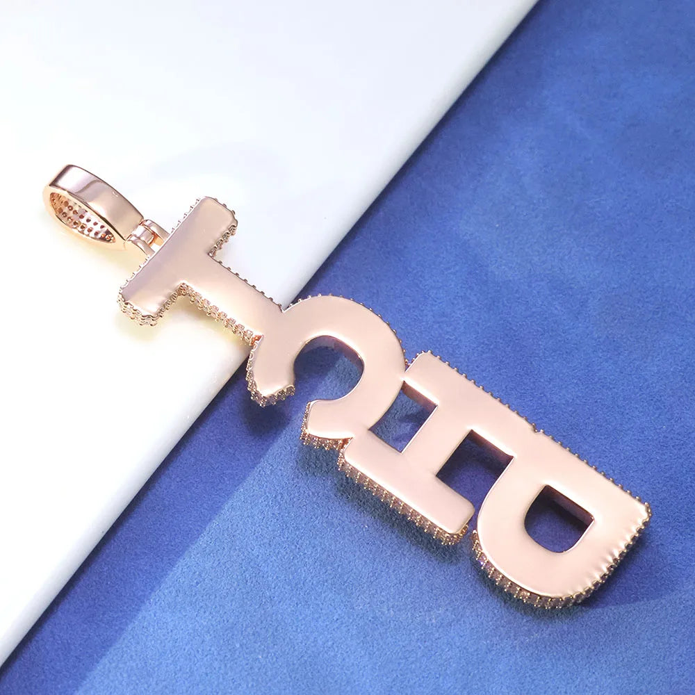 Iced Out Moissanite Letter Pendant Necklace VVS