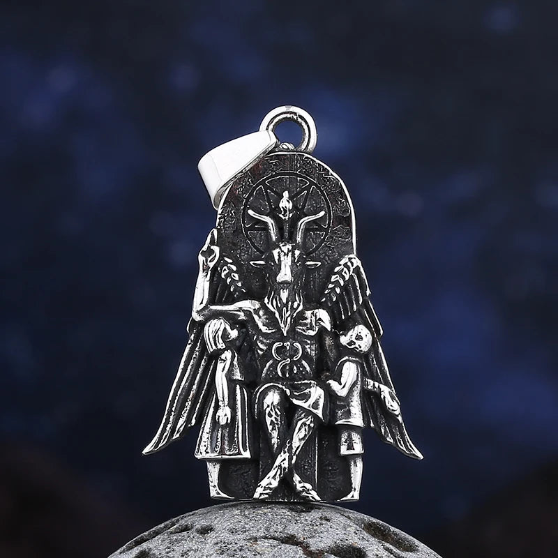 Baphomet Leviathan Cross Pendant Necklace — 316L Stainless Steel