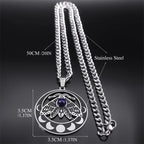 Moon Crescent Pendant Necklace — Stainless Steel