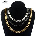AWit 2022 Fashion Classic Figaro Chain Necklace Men Stainless Steel Long Necklace For Men Women Chain Jewelry