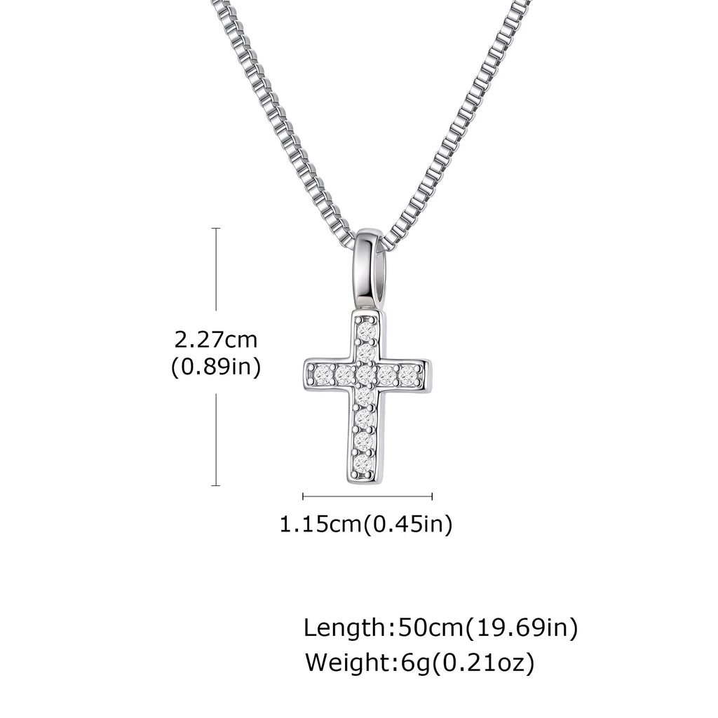 Cross Box Chain Pendant Necklace — Stainless Steel