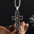 Retro Domineering Ouroboros Wrapped Around The Tree of Life Pendant Necklace Men's Personalized Punk Cool Casual
