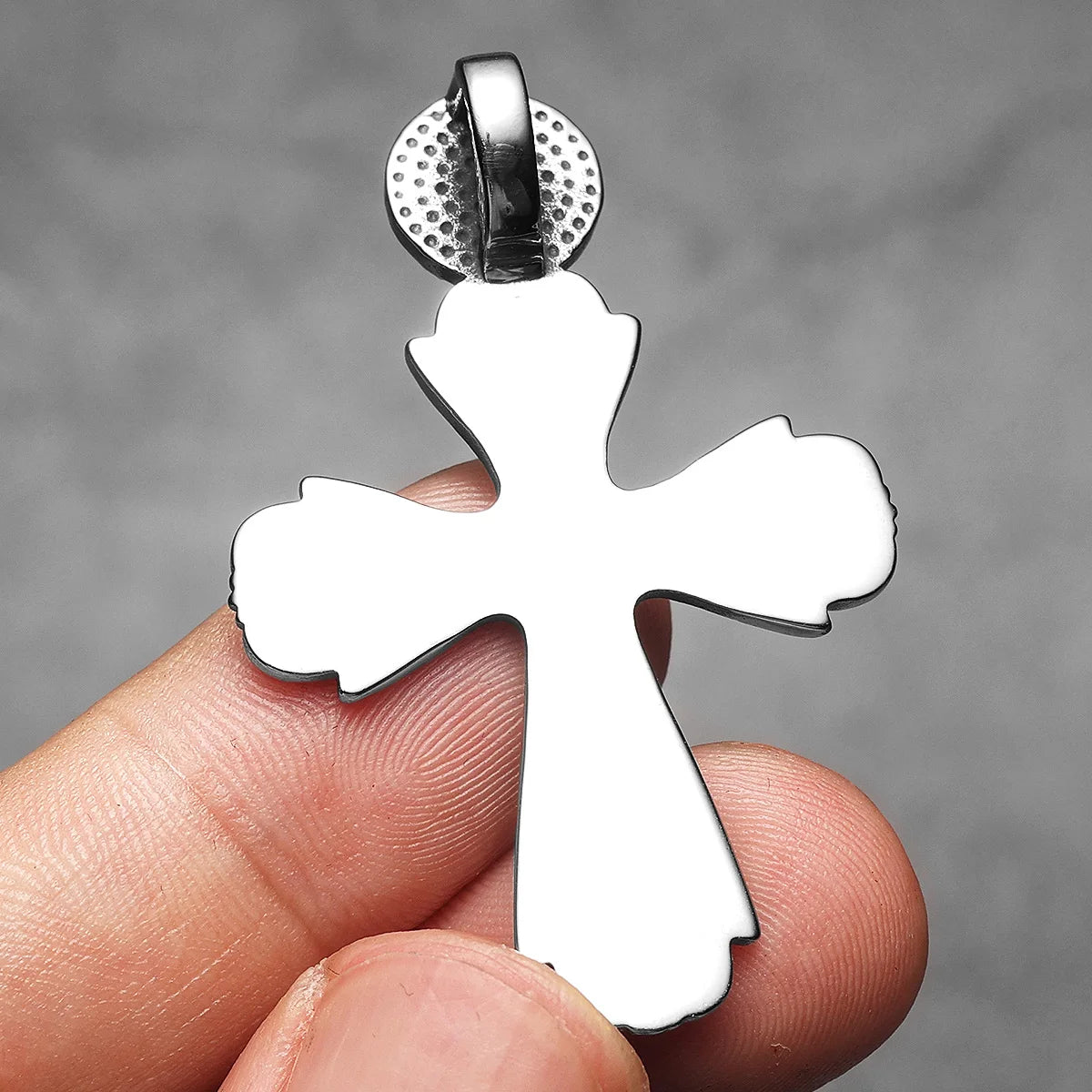 Cross Jesus Pendant Necklace Stainless Steel Retro