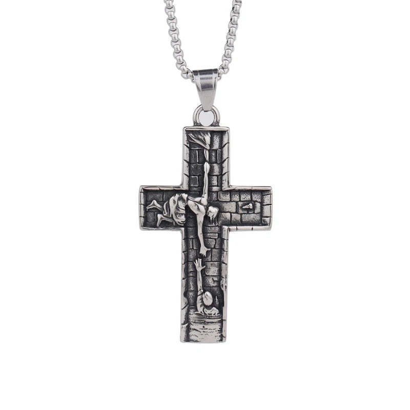 Classic St. Michael Cross Necklace — Stainless Steel