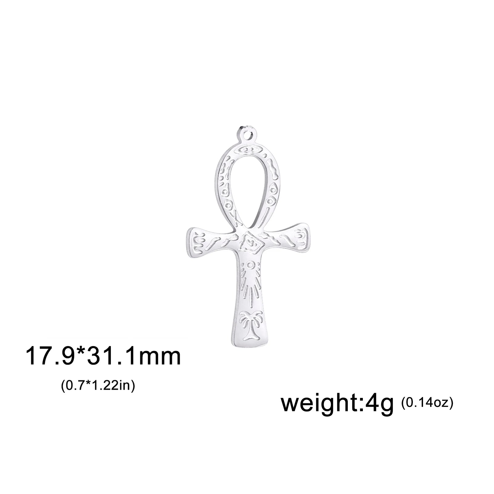 LIKGREAT Egyptian Ankh Cross Egypt Eye Pendant for Necklace Earrings Stainless Steel Eye of Horus Charms for Jewelry