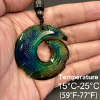 Super Cool Thermochromic Pendant Mysterious Lucky Time Necklace Brings Luck Fortune Awesome Color Changing Trendy