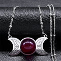 Celtic Moon Pendant Necklace — Stainless Steel