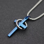 Fashion Men Necklace Unfading Not Allergic Stainless Steel Cross Collar 24 Inches Pendant Jewelry Hiphop Rock Casual