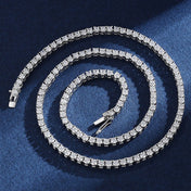 Slim Moissanite Tennis Chain Necklace — Stainless Steel