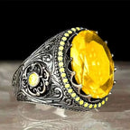 Milangirl Fashion Rings for Men Mighty Personality Dragon Ring Red Zircon Black Mens Ring Punk Jewelry