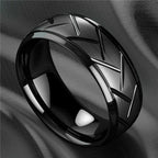 Fashion Black Stainless Steel Rings for Men With Guitar String Inlay Guitarist Ring For Musician Wedding Jewelry Drop