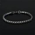 5mm Retro Silver Color Men's 316 Stainless Steel Bracelet Hip Hop S Alloy Bracelet Fashion Jewelry Retro Bracelet Accessories