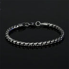 5mm Retro Silver Color Men's 316 Stainless Steel Bracelet Hip Hop S Alloy Bracelet Fashion Jewelry Retro Bracelet Accessories