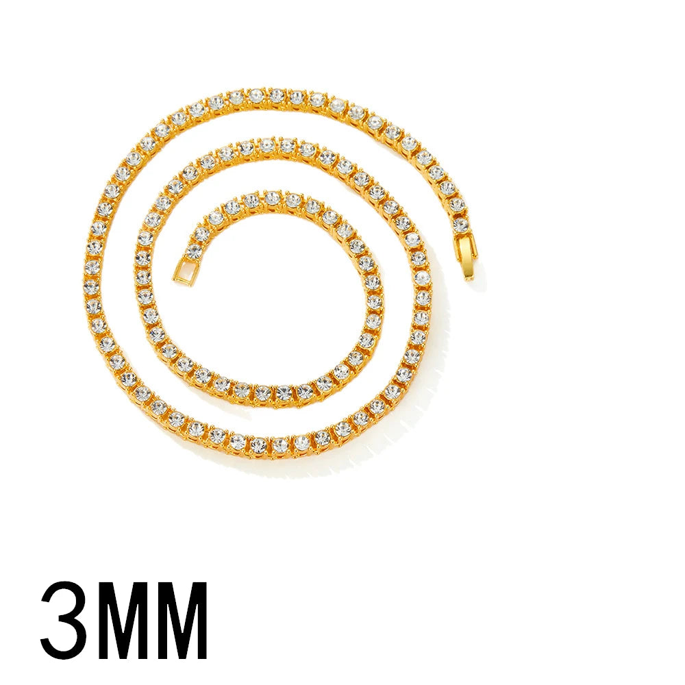 4mm Tennis Chain Necklace & Bracelet Set — Two-Tone