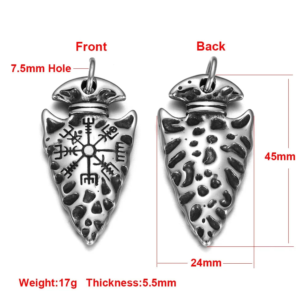 Stainless Steel Viking Norse Pendant for Necklace DIY Accessories Jewelry Making Findings Men Charm Supplies Punk Axe