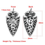Stainless Steel Viking Norse Pendant for Necklace DIY Accessories Jewelry Making Findings Men Charm Supplies Punk Axe