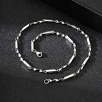 Mobius Bamboo Cross Link Chain Necklace 3mm — Stainless Steel