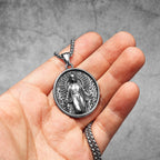 Virgin Mary Cross Pendant — Stainless Steel