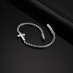 Cross Ball Chain Link Bracelet — Stainless Steel