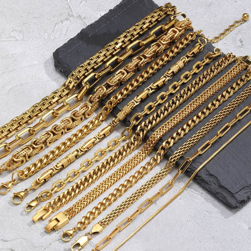 Gold Chunky Chain Bracelet — Stainless Steel