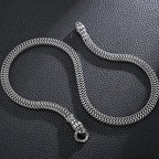 8MM Curb Link Chain Men's Neck Necklaces for Men Gothic Stainless Steel Snake Style Male Man Necklace 60CM Long Viking