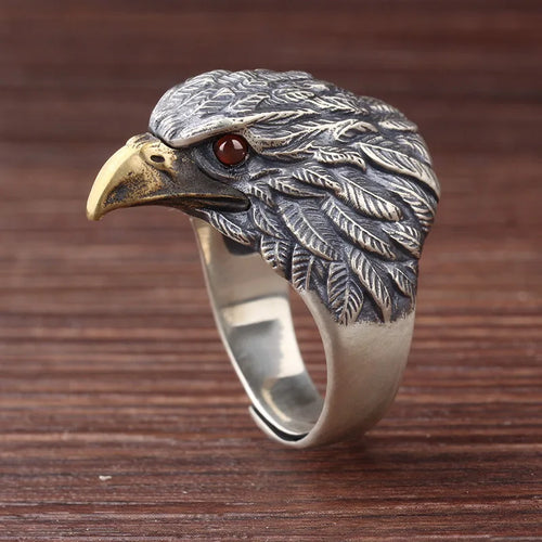 925 Silver Eagle Open Ring — Statement Animal