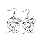Star Baphomet Steel Earrings Goth Witchcraft Satan