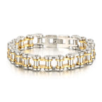 Retro Heavy Brush Stainless Steel Motorcycle Chain Bracelet 11/13MM Wide Mens Women Bike Biker Bracelets Hip-Hop Jewelry 19-23cm