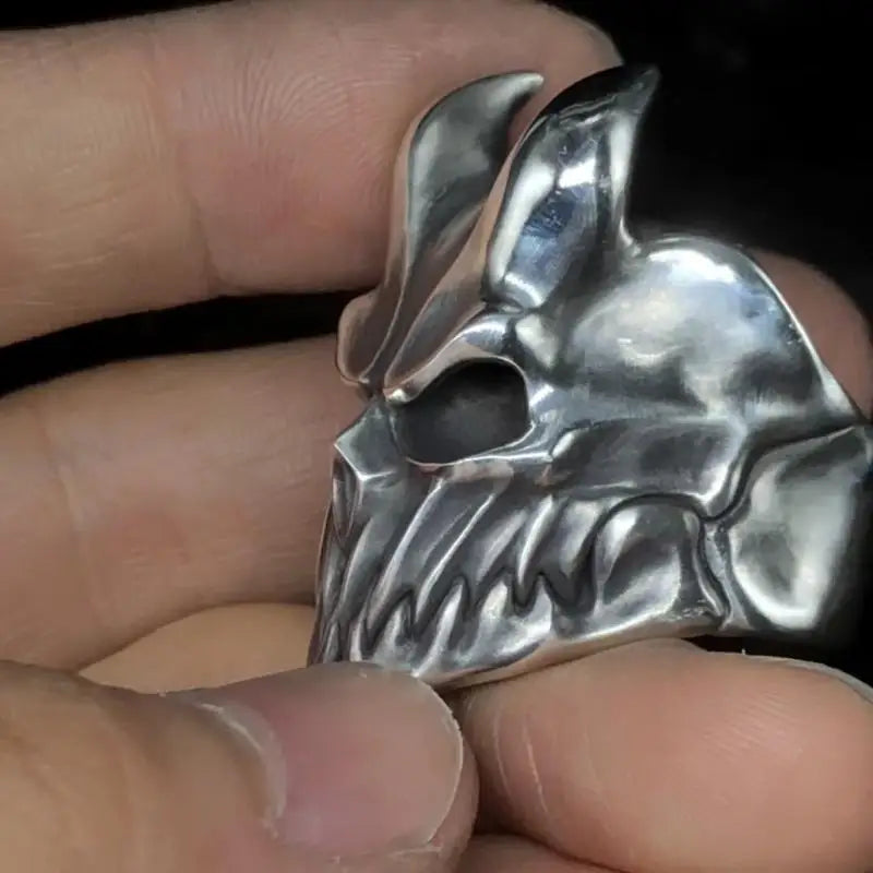 Rock Skeleton Russian Dead Nuclear Silver Ring Exquisite Production