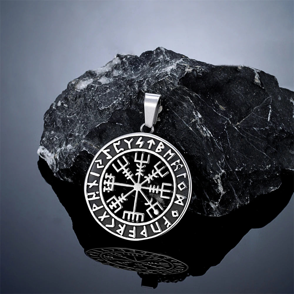Viking Vegvisir Stainless Steel Pendant Necklace