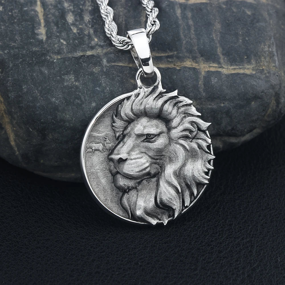 Lion Head Pendant — 925 Silver