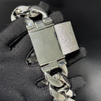 Nuoya Custom Flip Clasp Bubble Cuban Chain Iced Out Necklace Full Pave Cubic Zirconia Big Heavy Cuban Bracelet Men Gift