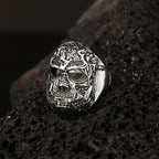 2024 Handsome New Retro Simple New Punk Hip-hop Skull Personality Men's Open Ring Robot Ghost Head Jewelry Wholesale