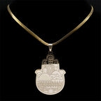 Jerusalem Palace Solomon Hamsa Hand Necklace — Stainless Steel
