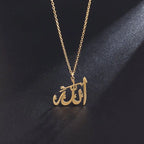 Allah Scripture Round Medal Pendant Stainless Steel Necklace Mens Islamic Jewelry Amulets Muslim Gifts