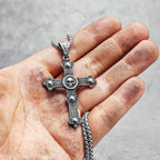 316L Stainless Steel Cross Necklaces Skull Men Pendant Top Quality Chain Religion Rock Punk Rap for Biker Male Jewelry Best Gift