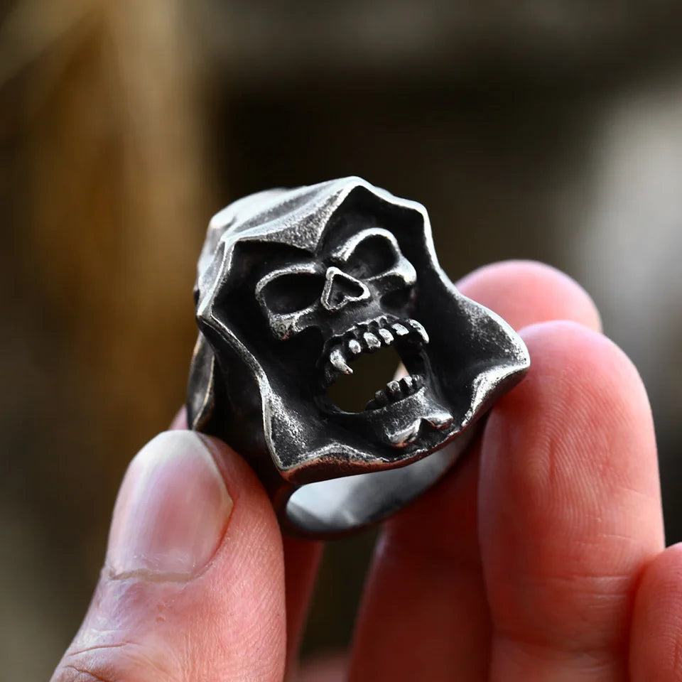 Men Vintage Hip Hop Rings Biker Party Halloween Jewelry Gift New Men Gothic Punk Stainless Steel Skeleton Horror Skull