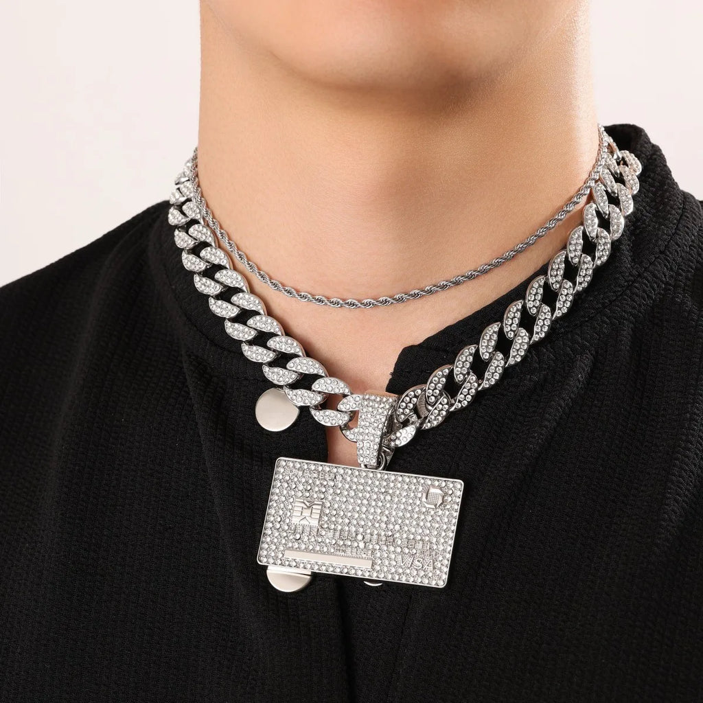 Hip Hop Fashion Accessories From Europe And America HIPHOP Dollar Shaped Pendant Necklace Hip-hop Men's Necklace Pendant