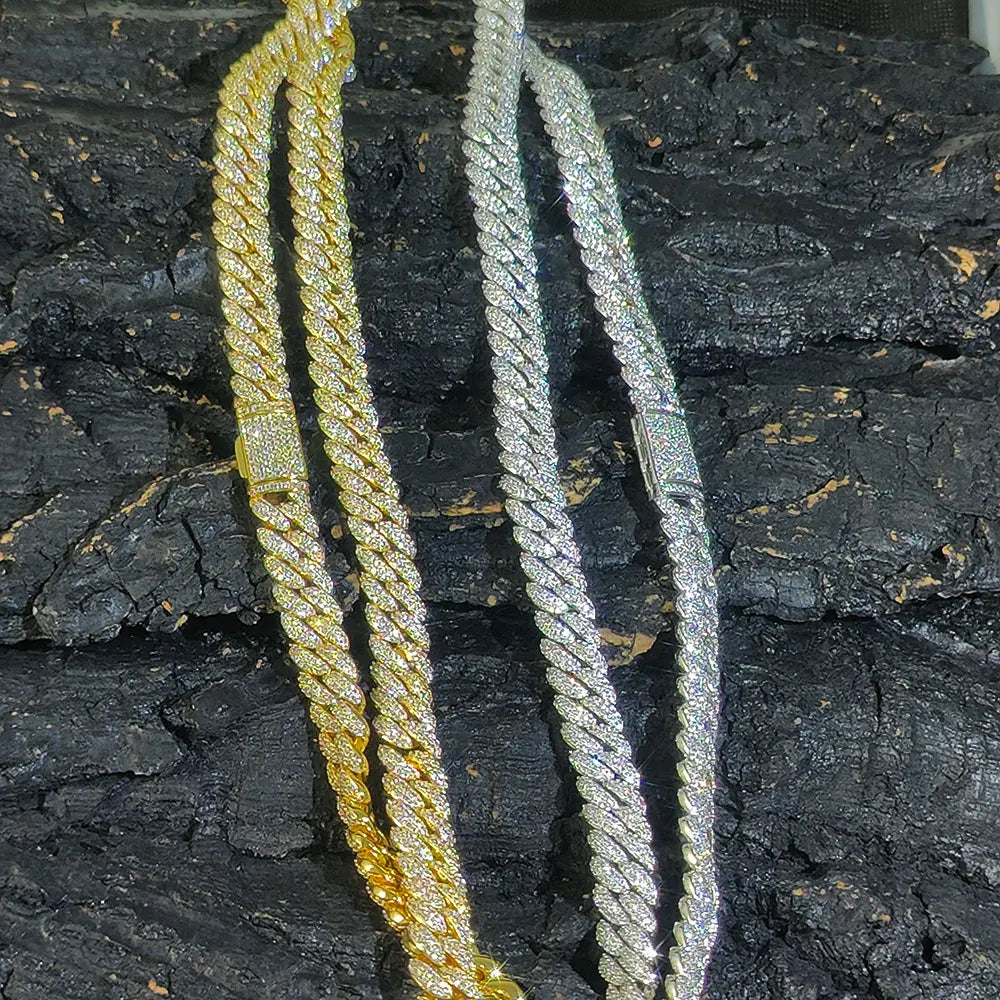 Iced Out Cuban Chain Necklace Stainless Steel 10MM