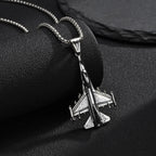 Fighter Jet Pendant Necklace Airplane Aviation — Stainless Steel