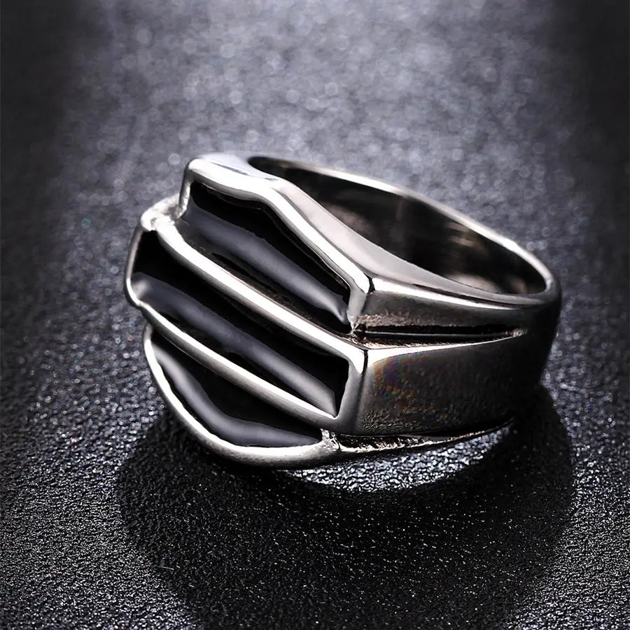 Vintage Viking Shield Ring — Stainless Steel