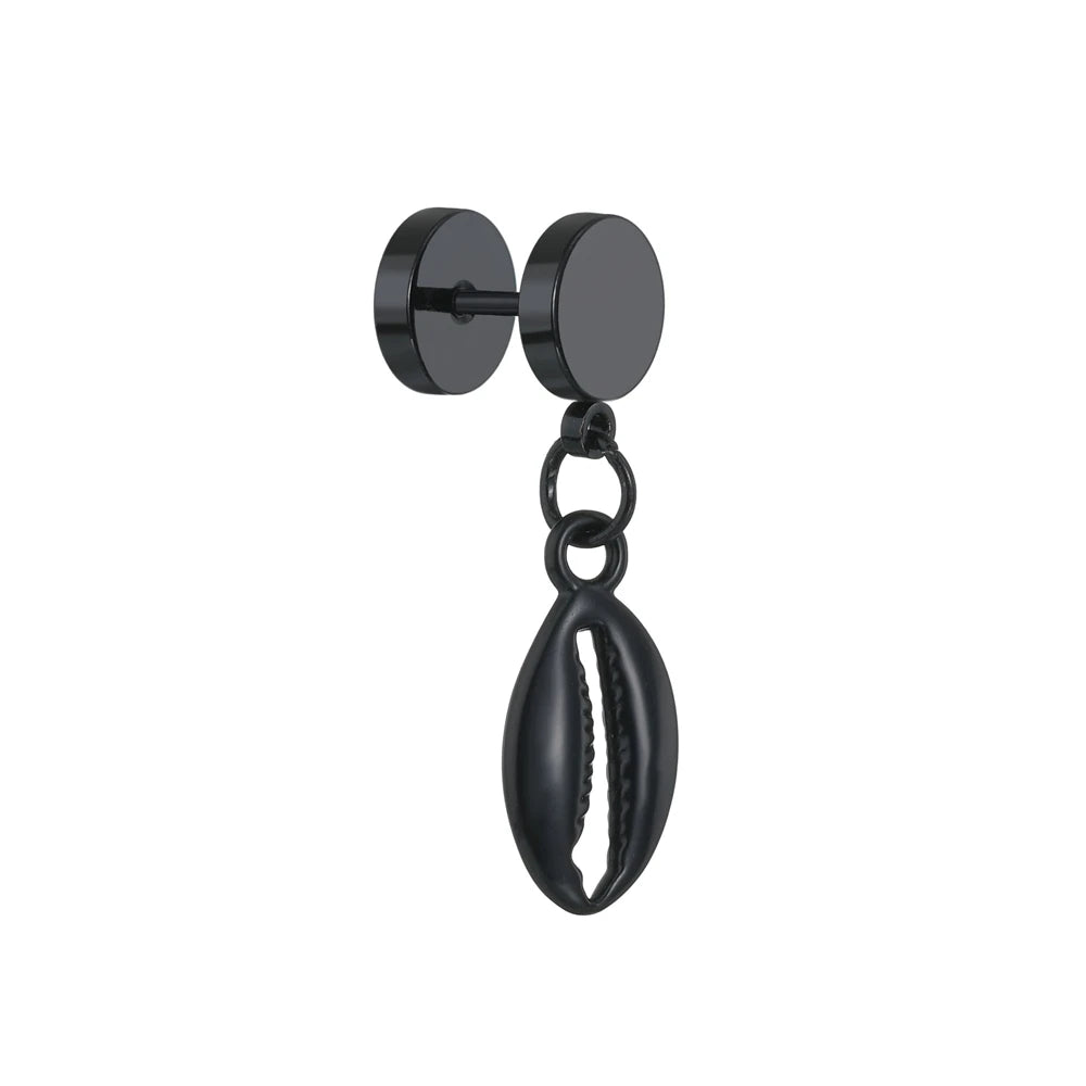 Punk Mens Long Stick Ear Stud Set Black Earrings Gift for Boyfriend Lover Jewelry Nightclub Bar Earring