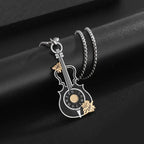Retro Punk Music Guitar Necklace for Men Personalized Gothic Pendant Fashion Hip Hop Rock Singer Jewelry Gift
