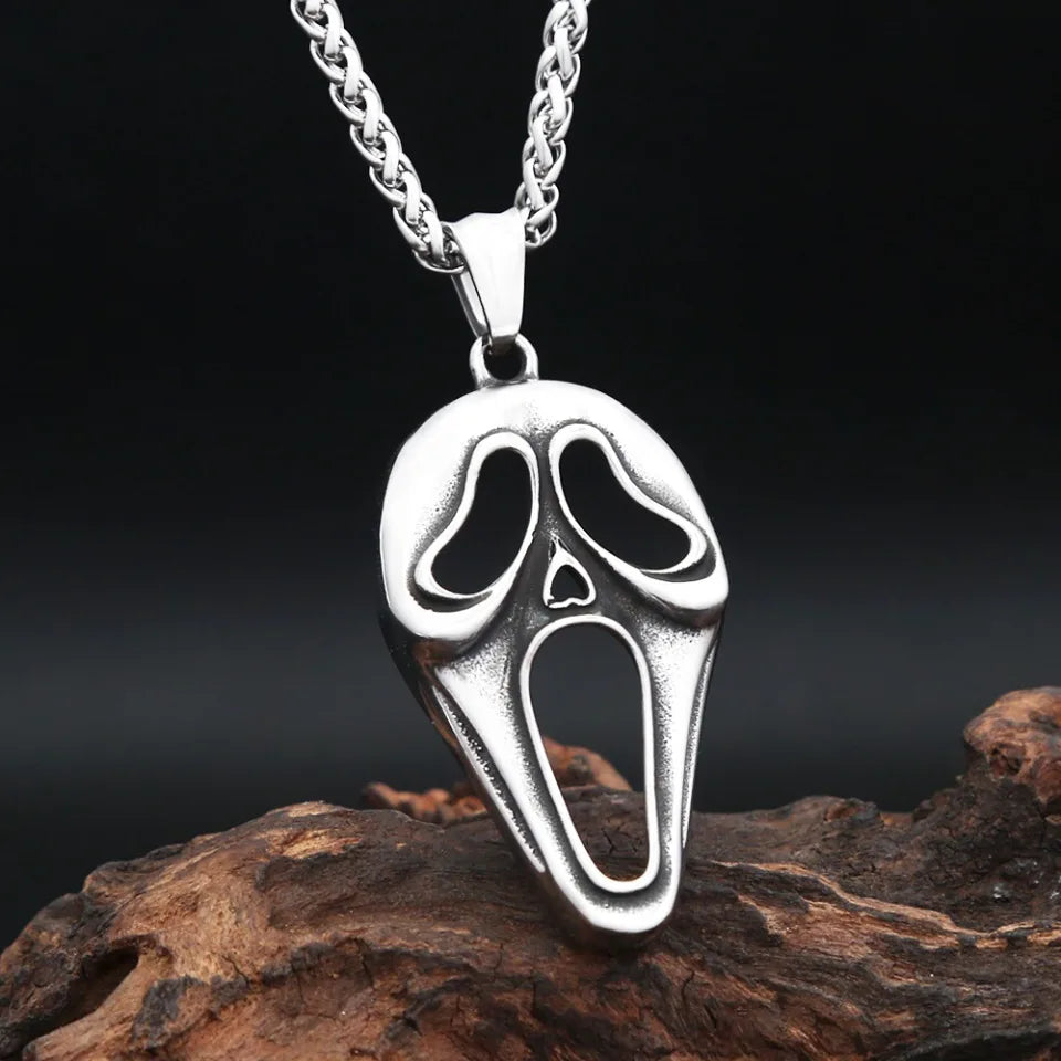 Punk Vintage Clown Mask Pendant Necklace For Men Boys 316L Stainless Steel Skull Mask Necklaces Party Jewelry Gifts Dropshipping