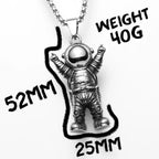 Astronaut Pendant Necklace — Stainless Steel