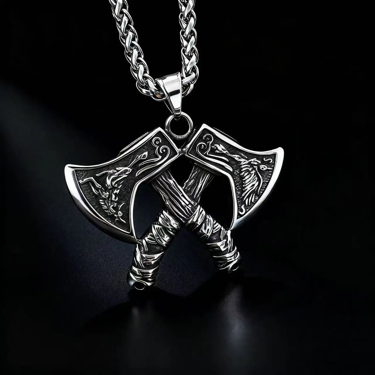 Viking Steel Pendant 316L Warrior Double